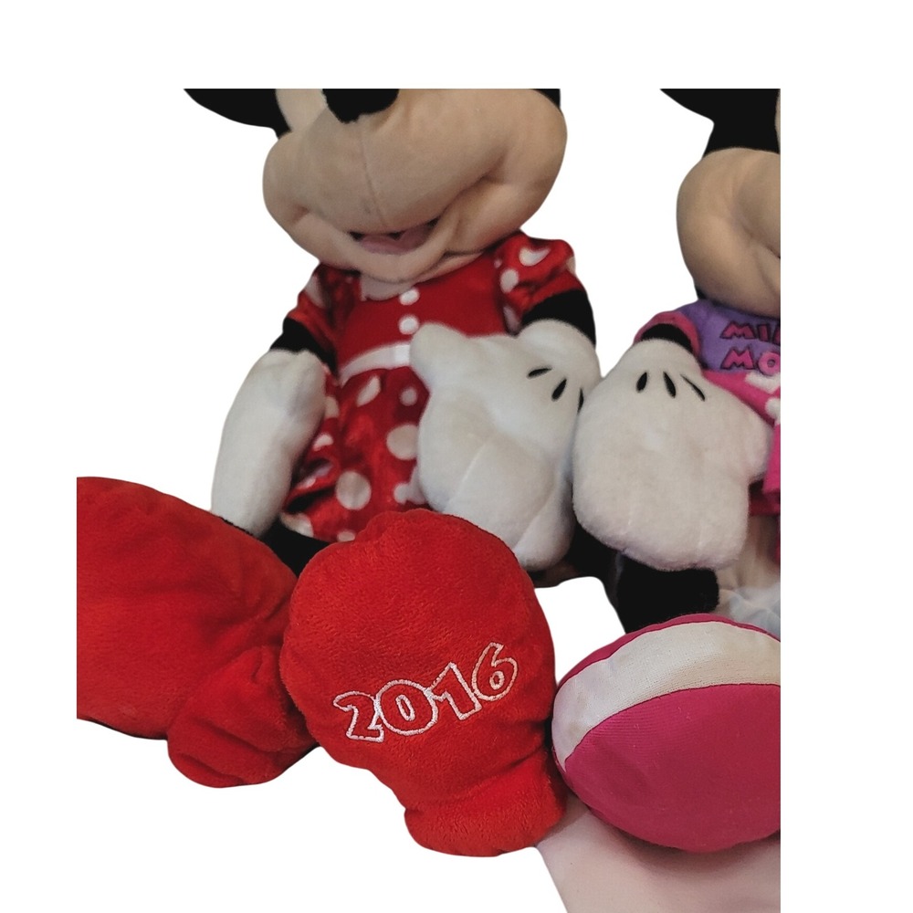 Disney Minnie Mouse 2016 Plush Dolls 2 Pack‎ Red Pink Polka Dot Outfit Toys - Picture 2 of 13